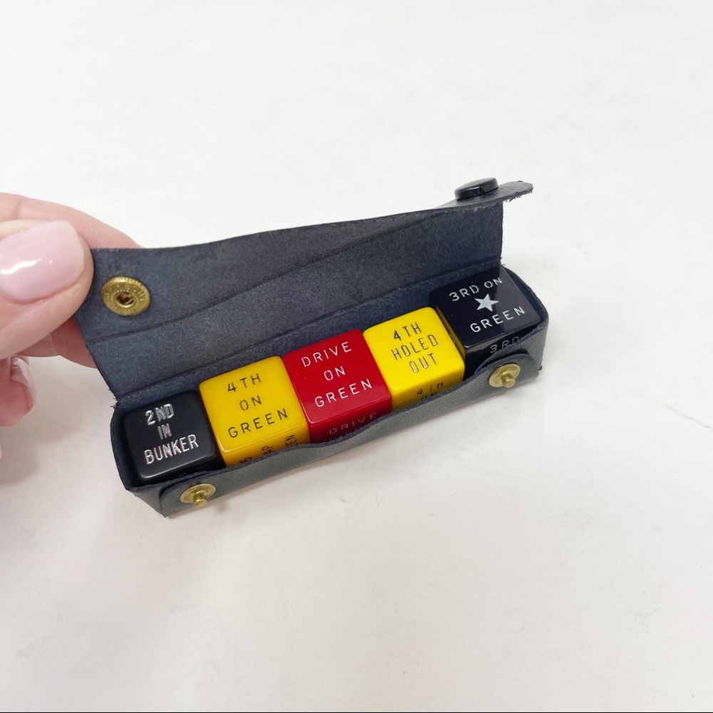 Vintage Bakelite Galloping Golf Game Leather Golf Bag Case Made In England